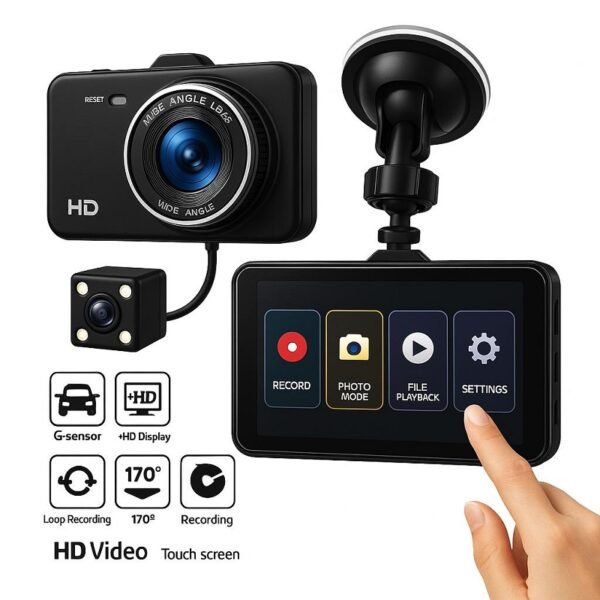 Videocamera auto Dash Cam Full  HD Touch