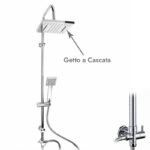 Doccia Saliscendi deviatore Soffione 20x20cm Doccetta Raccordi Ottone Cascata - immagine 2