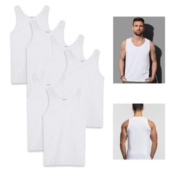 6 Pezzi Canottiere Uomo 100% Cotone made in italy