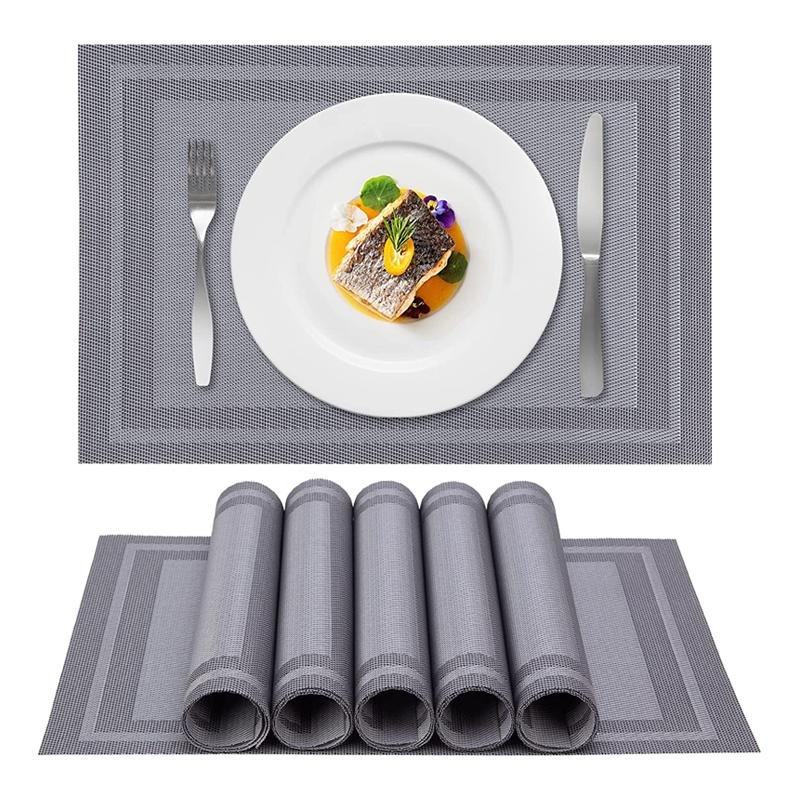 Set 6 Pezzi tovaglietta Grigio