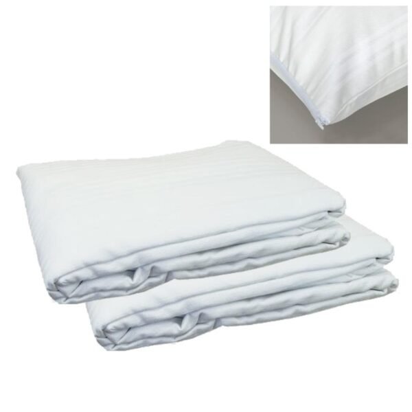 COPPIA FEDERE CUSCINI LETTO 100% PURO COTONE