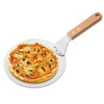 Kit 3 in 1 Pala taglia spala pizza forno acciaio inox manico legno pane dolci - immagine 2