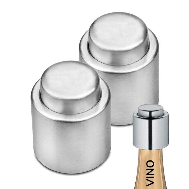 2 Tappi sottovuoto per vino in Acciaio