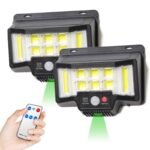 2 pezzi Lampada faro faretto pannello solare 72 led