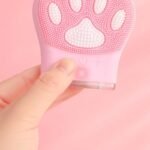 Spazzola pulizia viso silicone gatto zampa pelle massaggio anti età waterproof - immagine 5