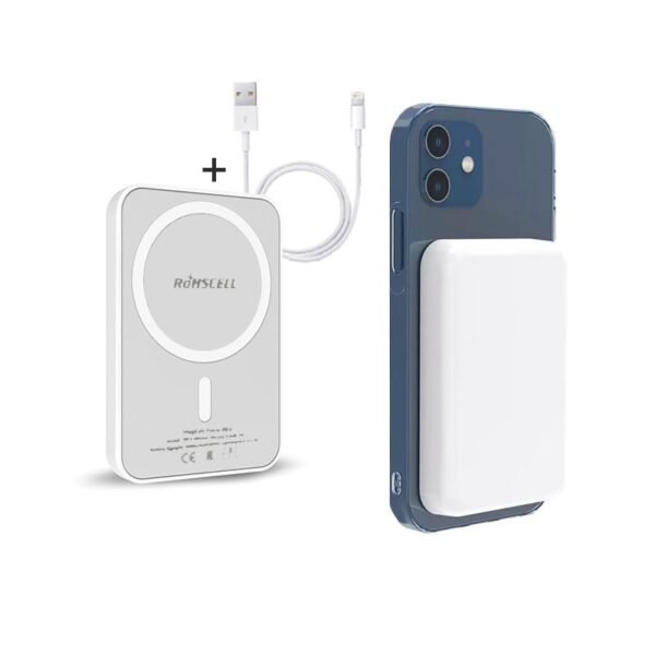 Powerbank wireless Iphone 12 13 14 bianco + USB Ricarica