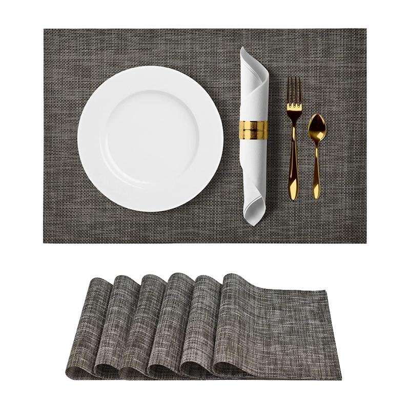 Set 6 Pezzi tovaglietta americana Grigio
