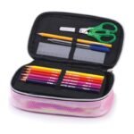 Astuccio scuola multiscomparto ovale elementari medie pennarelli Giotto completo - immagine 4
