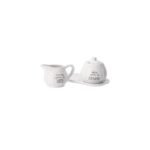 Vassoio lattiera zuccheriera ceramica kit colazione latte zucchero cucina regalo - immagine 2
