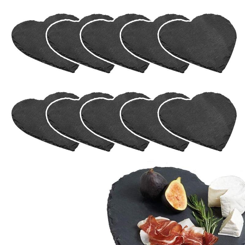 10 pezzi vassoio in ardesia cuore