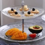 Alzata alzatina vetro 2 piani centrotavola buffet dolci patisserie bar hotel - immagine 3