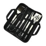 SET 10 UTENSILI BARBECUE ATTREZZI GRILL IN ACCIAIO INOX KIT PER GRIGLIA - immagine 2