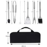 SET 10 UTENSILI BARBECUE ATTREZZI GRILL IN ACCIAIO INOX KIT PER GRIGLIA - immagine 3