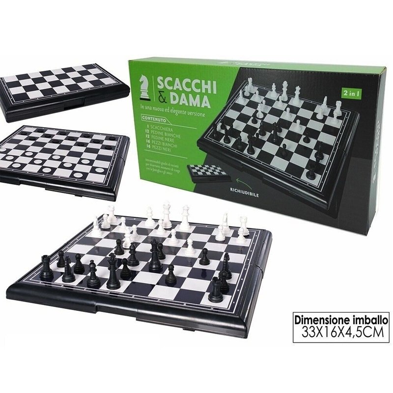 Gioco Set Scacchi e Dama 2 in 1