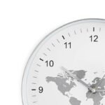 Orologio da parete muro mappa mondo cartina tondo moderno casa ufficio 30 cm - immagine 2