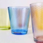 Set 6 bicchieri vetro colorato moderni pixel acqua vino casa ristorante 35 cl - immagine 4
