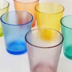 Set 6 bicchieri vetro colorato moderni pixel acqua vino casa ristorante 35 cl - immagine 5