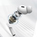 Cuffie Auricolari bluetooth controllo Display Touch wireless BT 5.4 iOS Bianche - immagine 3