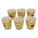 Set 6 bicchieri vetro decorato tenerife maiolica acqua casa ristorante bar 27 cl - immagine 5