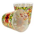 Set 6 bicchieri vetro decorato tenerife maiolica acqua casa ristorante bar 27 cl - immagine 2