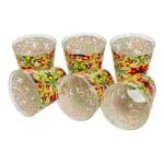 Set 6 bicchieri vetro decorato tenerife maiolica acqua casa ristorante bar 27 cl - immagine 3