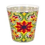 Set 6 bicchieri vetro decorato tenerife maiolica acqua casa ristorante bar 27 cl - immagine 4