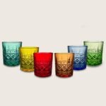 set 6 bicchieri colorati moderno arte design 35 cl