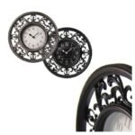 Orologio da parete barocco circolare rotondo vintage retrò nero diametro 31 cm - immagine 2