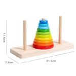 Gioco educativo montessori in legno 8 dischi anelli colorati impilabili a torre - immagine 5