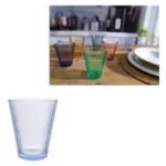 Set 6 bicchieri vetro colorato boho vintage acqua casa ristorante moderno 210 ml - immagine 2