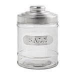 Tris barattoli vetro 3 pz metallo coperchio vintage caffè zucchero sale 700 ml - immagine 3
