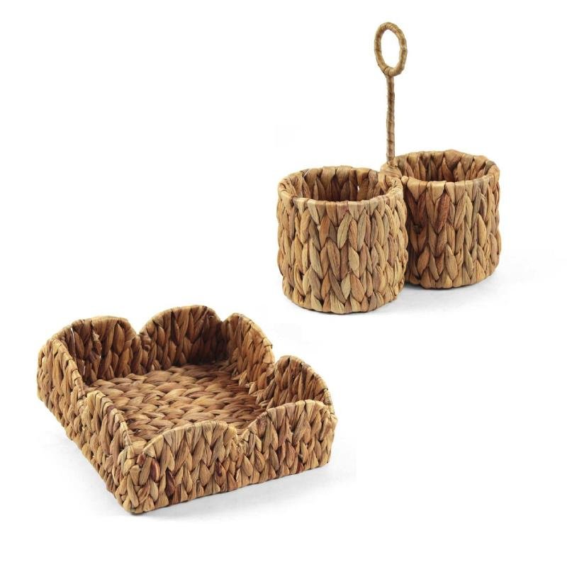 porta bicchieri e tovaglioli intrecciato