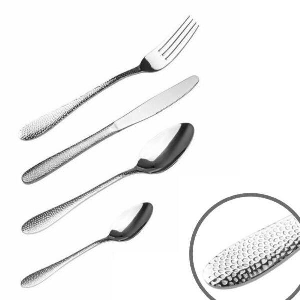 set posate 16 pezzi martellate