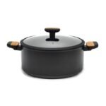 Pentola casseruola alluminio forgiato 28 cm antiaderente induzione elettrico gas - immagine 3