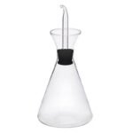 Oliera conica in vetro salvagoccia da 500ml contenitore olio di oliva o aceto - immagine 3