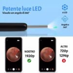 Pulisci Orecchie Otoscopio rimozione cerume con telecamera wifi 1920p full HD - immagine 4