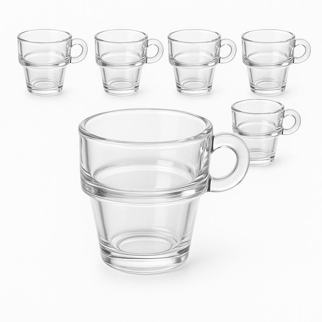 Tazza Tazzina in vetro caffè 90ml 6 pezzi