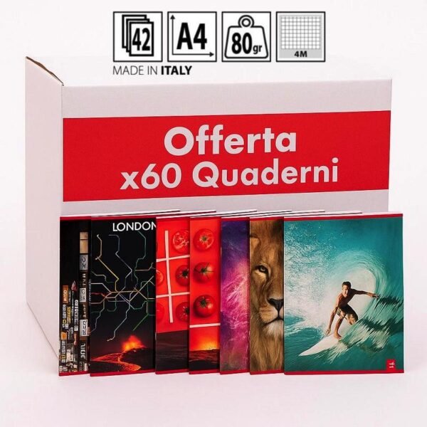 Quaderni Quaderno Pigna Maxi A4 4M a Quadretti 60 pezzi