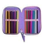 Astuccio Disney Frozen completo 3 zip scuola elementare penne pennarelli Giotto - immagine 5