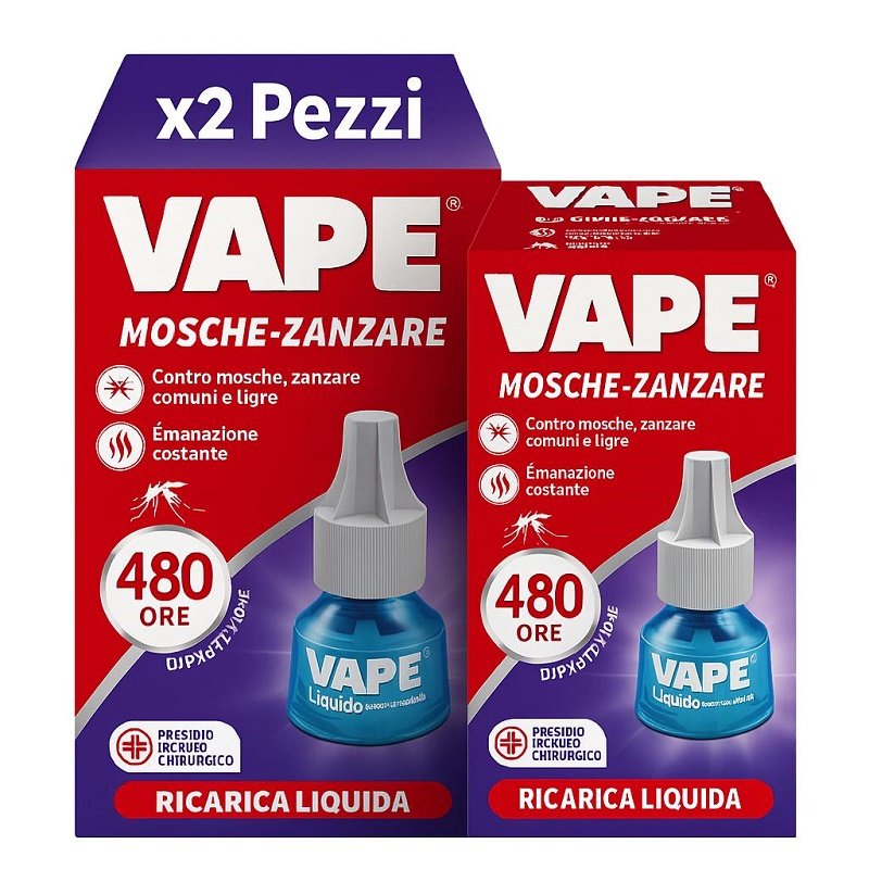 Vape Ricarica Liquida Mosche e Zanzare 2 Ricariche