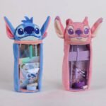 Astuccio Disney Stitch Angel peluche 3D completo scuola penna matita gomma note - immagine 2