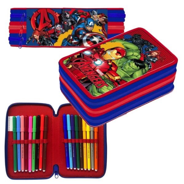 astuccio 3 zip avengers