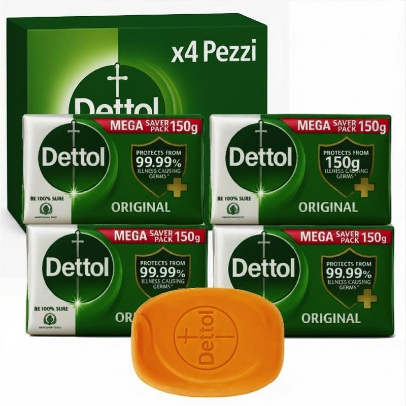 4 Pezzi Dettol Saponetta antibatterica