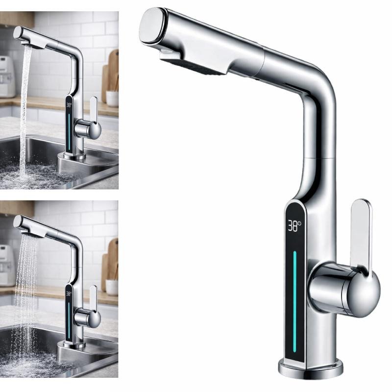 Rubinetto cromo Miscelatore display temperatura 2 modalità