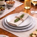 Tagliere marmo rotondo centrotavola sottopiatto base bagno bar ristorante 30 cm - immagine 4