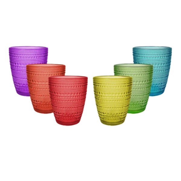 set 6 bicchieri bolle colorati