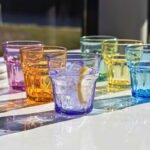 Set 6 bicchieri vetro colorato moderni acqua vino casa ristorante pub 300 ml - immagine 2