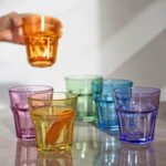 Set 6 bicchieri vetro colorato moderni acqua vino casa ristorante pub 300 ml - immagine 3