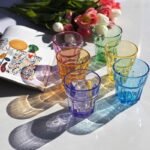 Set 6 bicchieri vetro colorato moderni acqua vino casa ristorante pub 300 ml - immagine 5