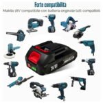 Batteria ricambio 18V 2000 mAh con indicatore led minisega trapano compatibile - immagine 3
